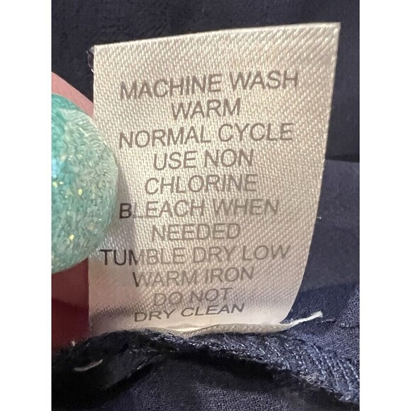 Charming Charlie navy blue sheer sleeveless blouse with embellished shoulders S - Picture 8 of 8